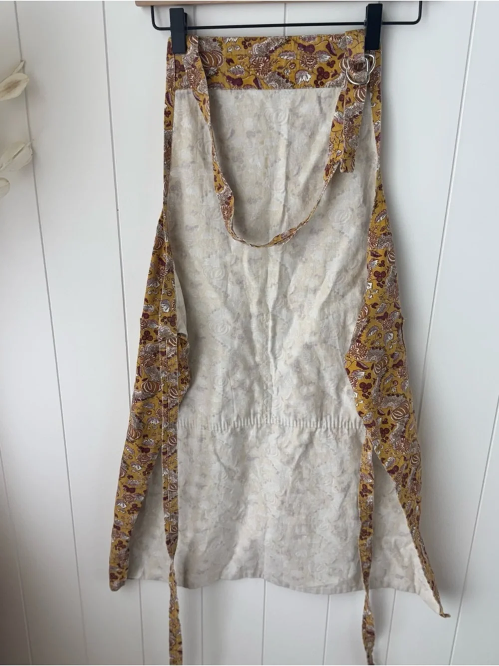 Williams Sonoma Yellow Floral Pumpkin Fall Autumn Cotton Adult Apron‎